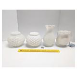 (4) Milk Glass Lamp Shades     Located in
