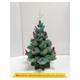 Ceramic Christmas Tree, has chips on top & bottom