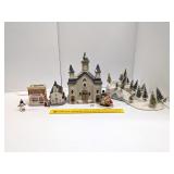 Group lot of Christmas Village Pieces     Located