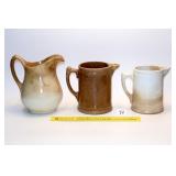 (3) Vintage stoneware pitchers