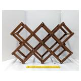 Vintage Wooden Folding Bottle Rack     Located in