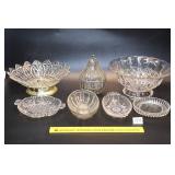 Group lot of clear glassware