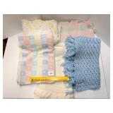 Group lot of baby blankets     Located in