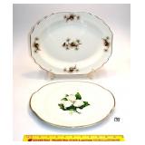 (2) Ceramic Oval Platters, one is chipped