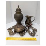 Group lot of brass items     Located in Basement