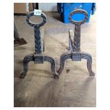 Pair of andirons     Located in Cabin