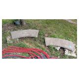(2) Concrete benches, corner is broken on one,