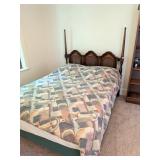 Vintage Headboard w/ metal frame bed