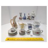 Group lot of small ceramic home decor items & tea