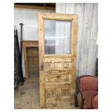 Vintage Wooden Door w/ glass window, has some