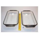 (2) Small Vintage Fire King Silver Rimmed Glass