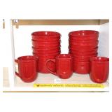 (10) Ceramic Cereal bowls & (3) Matching Cups