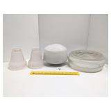 (2) Glass Ceiling Light Shades & (2) Frosted