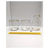 (3) Vintage lantern globes, one is a Dietz D-Lite