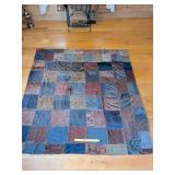Velvet Material Quilt, hand tied, no batting