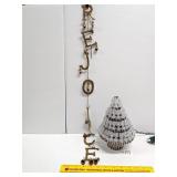 Beaded Safety Pin Christmas Tree w/ lights