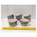 (8) Vintage Currier & Ives Horse & Buggy cups