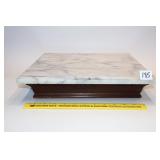 Marble top display stand w/ wooden base