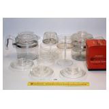 Group lot of Pyrex glass stovetop percolators &