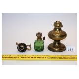 (2) Miniature Oil Lamps and a burner