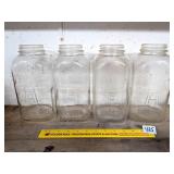 (4) Hazel Atlas Half Gallon Mason Jars