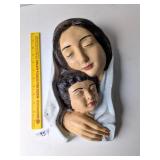 Vintage Chalkware Madonna & Child Wall Hanging