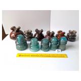 Vintage Blue Glass insulators & ceramic