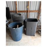 (3) Trash Cans, one w/ lid32 in Samsung Flat