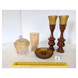 Group lot of Vintage Glassware; candy dish has