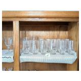 Group lot of barware including several w/ etched