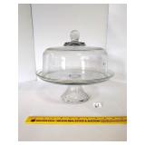 Clear Glass Cake Stand w/ Cover      Located in