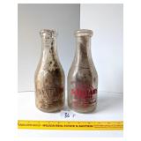 (2) Vintage Eads Dairy Milk Bottles from