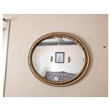 Framed Oval Mirror; approx. 21 1/2 in x 17 3/4 in
