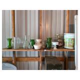 Shelf of Vases & Similar Items including a lamp
