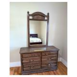 Dresser w/ mirror & laminate top; measures