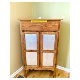 Wooden Pie Safe Cabinet with Punched Tin Inserts