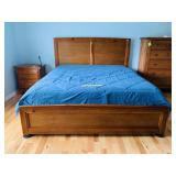 King Size Bed with Wooden Headboard, Footboard