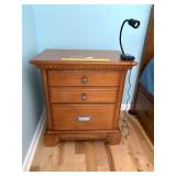 Wooden 3-Drawer Nightstand with Mounted