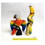 (2) Tropical Bird Figures - possibly carved