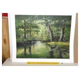 Fred Thrasher Print - The Fishing Hole -  Signed