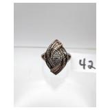 Sterling Silver Statement Ring - Marked 925, Size