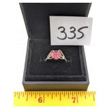 Sterling Silver Ring with Pink Stone