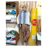 Store  Mannequin w/Coyote Fur Hat, Missing an Arm