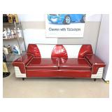 Vintage Couch Upholstered Like a 1957 Chevy Back