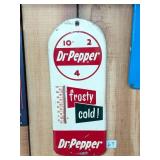 Vintage Dr. Pepper Frosty Cold Thermometer Sign -