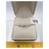 14K Gold & Diamond Solitaire Ring 1.6g Total Ring