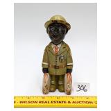 Black Americana Cast Iron Soldier Bank