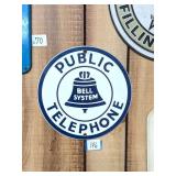 Small Bell System Public Telephone Metal Sign -