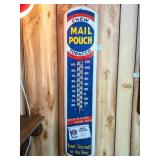 Vintage Mail Pouch Tobacco Thermometer Sign -
