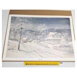 Fred Thrasher Print - Winters Eve -  Signed &
